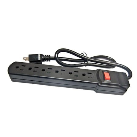 Comprehensive CPWR-SP6-3B Comprehensive 6-Outlet Black Surge Protector 3 Ft. AC Cord